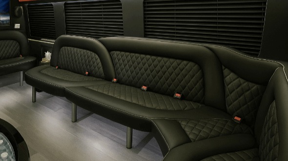 Interior of Beaverton Party Bus Company's 14 Passenger Sprinter Limousine in Beaverton