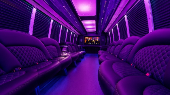Interior of Beaverton Party Bus Company's 20 Passenger Party Bus in Beaverton