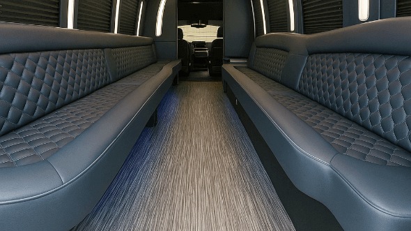 Interior of Hillsboro Party Bus Company's 25 Passenger Party Bus in Hillsboro