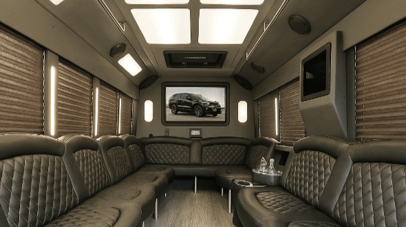 Interior of Keizer Party Bus Company's 25 Passenger Party Bus in Keizer