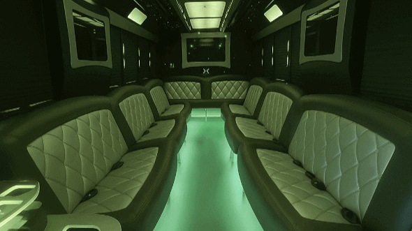 Interior of Salem Party Bus Company's 25 Passenger Party Bus in Salem