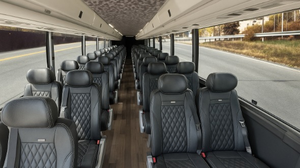 Interior of Oregon Party Bus Company's 30 Passenger Minibus in Oregon