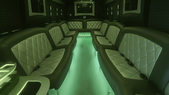 Interior of Newberg Party Bus Company's 30 Passenger Party Bus in Newberg