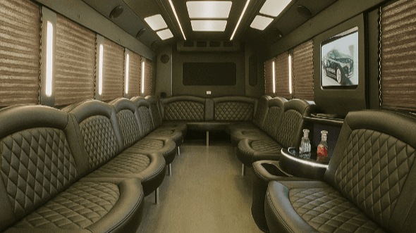 Interior of Redmond Party Bus Company's 40 Passenger Party Bus in Redmond