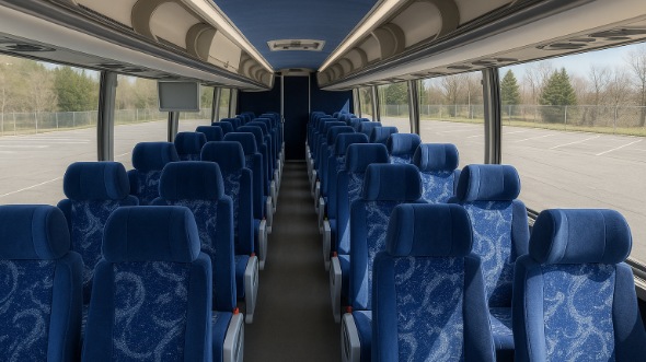 Interior of Oregon Party Bus Company's 44 Passenger Charter Bus in Oregon