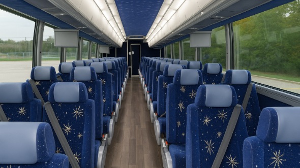 Interior of Oregon Party Bus Company's 46 Passenger Charter Bus in Oregon