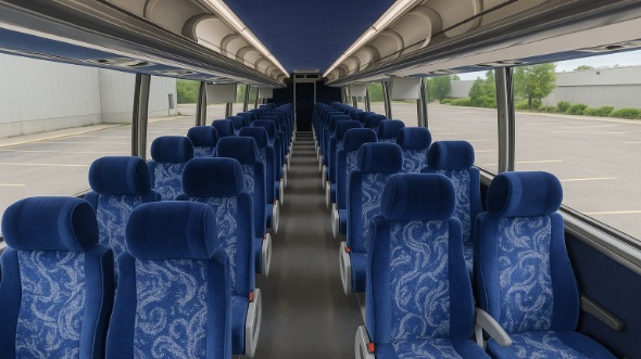 Interior of Oregon Party Bus Company's 56 Passenger Charter Bus in Oregon